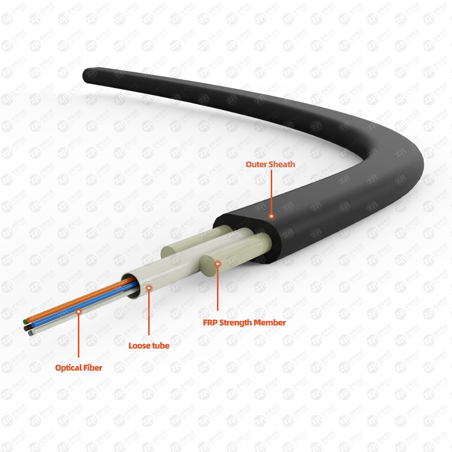 outdoor aerial flat fiber cable