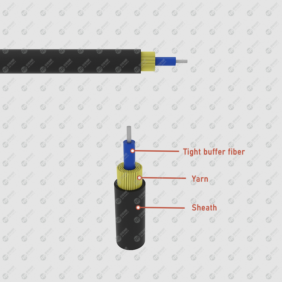 round 3.0mm tight buffered fiber FTTH Drop Cable
