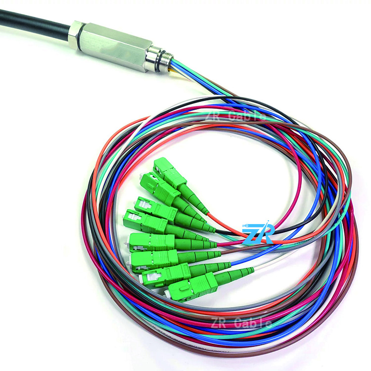 1 2 4 6 8 12 Core Outdoor SM MM OM3 FTTH Waterproof Pigtail Cable SCAPC SC/APC SC FC LC UPC APC Waterproof Pigtail Fiber Optic
